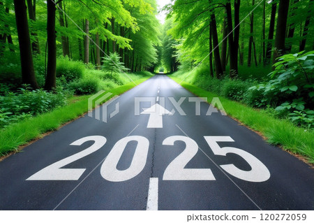Road to 2025 Through Lush Green Forest Road to 2025 Through Lush Green Forest 120272059