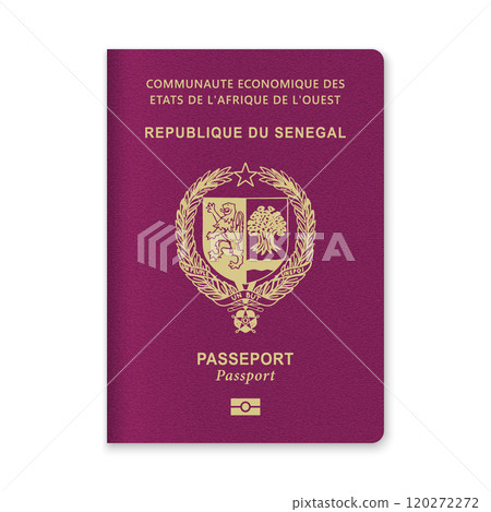 Senegal Passport Cover with Gold Emblem and Text Senegal Passport Cover with Gold Emblem and Text 120272272