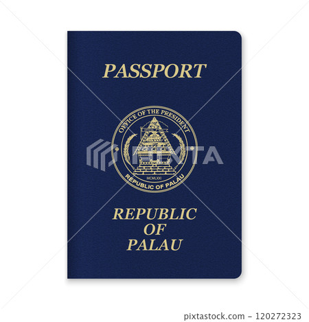 Palau Passport Cover with Gold Emblem and Text 120272323