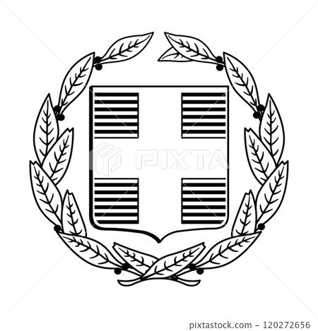 National Emblem of Greece, Black and White Coat of Arms 120272656