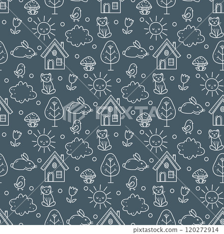 Vector Children's Seamless Pattern Kid Baby Print Vector Children's Seamless Pattern Kid Baby Print 120272914