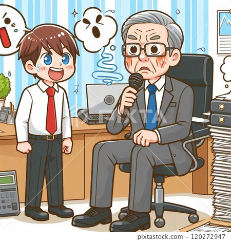 A boss and subordinate practicing a speech 120272947