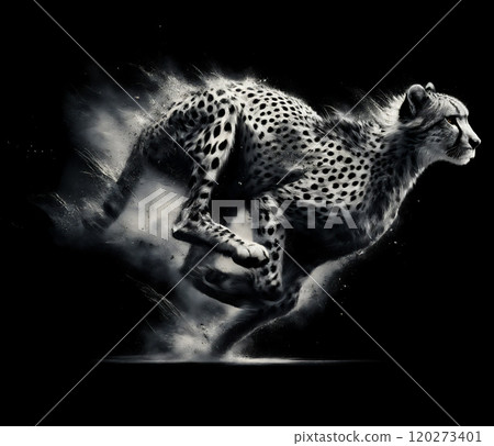 動態藝術捕捉奔跑的獵豹的動作 動態藝術捕捉奔跑的獵豹的動作 120273401