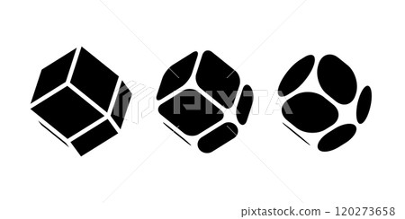 Set of vector illustrations of rhombic dodecahedrons 120273658