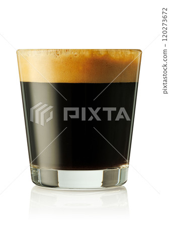 glass of espresso coffee isolated on white glass of espresso coffee isolated on white 120273672