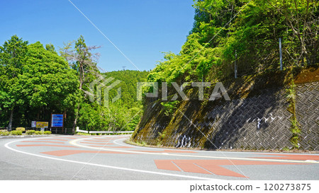 Traffic image (curve on mountain pass) Traffic image (curve on mountain pass) 120273875
