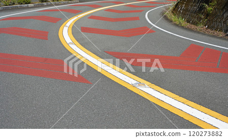 交通形象照片（安裝在中心線上的道釘） 120273882