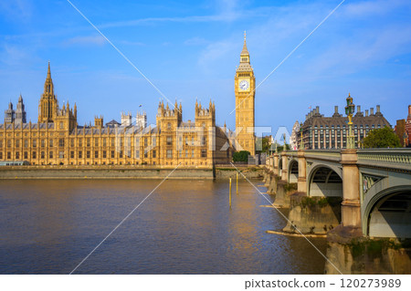 Westminster palace or Houses of parliament and Big Ben tower, London, UK. 120273989