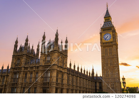 Westminster palace or Houses of parliament and Big Ben tower, London, UK. Westminster palace or Houses of parliament and Big Ben tower, London, UK. 120274098
