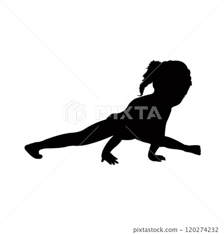 gymnast girl performing, silhouette vector 120274232