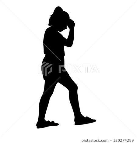 a girl walking body silhouette vector 120274299