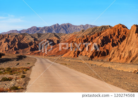 The Flaming Mountains in Turpan, western China. The silk road. The Flaming Mountains in Turpan, western China. The silk road. 120274508