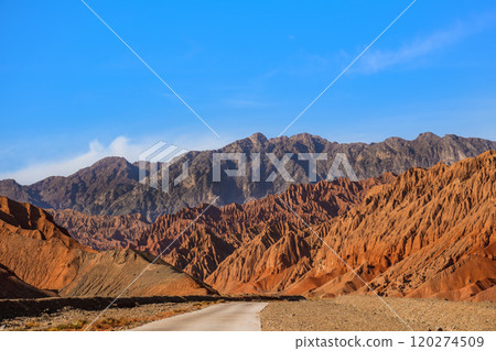 The Flaming Mountains in Turpan, western China. The silk road. The Flaming Mountains in Turpan, western China. The silk road. 120274509