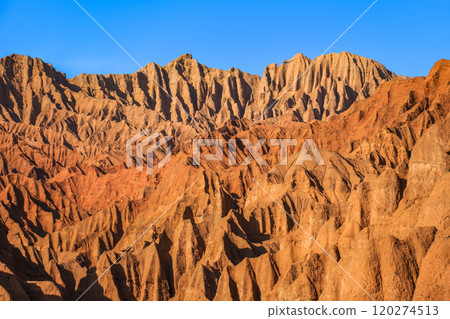 The Flaming Mountains in Turpan, western China. The silk road. The Flaming Mountains in Turpan, western China. The silk road. 120274513