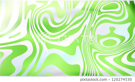 Abstract white green fluid swirl bg. Psychedelic groovy style 120274530
