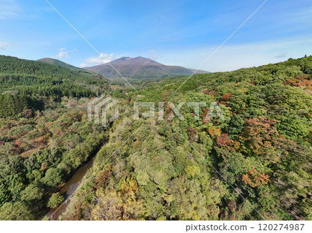 Aerial view of Lake Choro in early autumn Aerial view of Lake Choro in early autumn 120274987