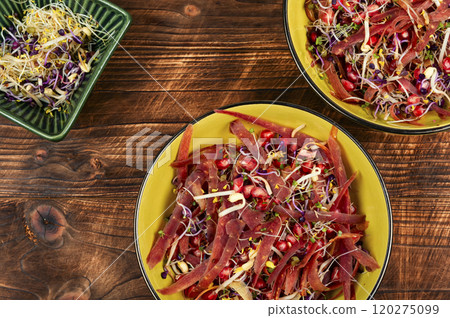 Diet vegan sprouts salad. 120275099