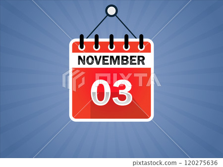 November 03, Calendar hanging sign November 03, Calendar hanging sign 120275636