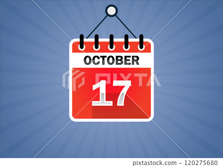 October 17, Calendar hanging sign 120275680