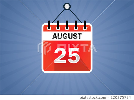 August 25, Calendar hanging sign 120275754