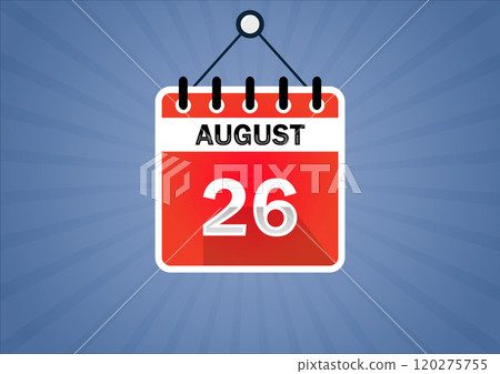 August 26, Calendar hanging sign 120275755