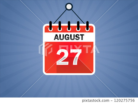 August 27, Calendar hanging sign August 27, Calendar hanging sign 120275756