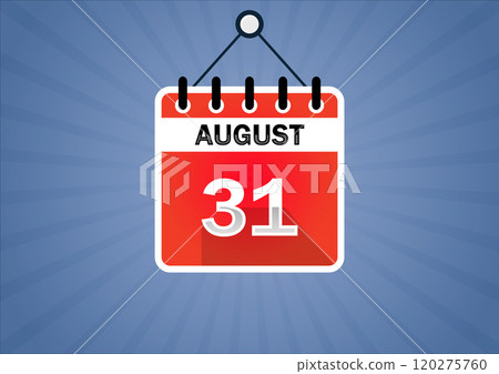 August 31, Calendar hanging sign. August 31, Calendar hanging sign. 120275760