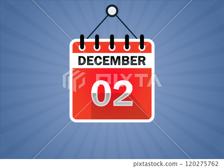 December 02, Calendar hanging sign 120275762
