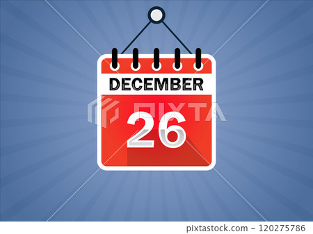 December 26, Calendar hanging sign December 26, Calendar hanging sign 120275786