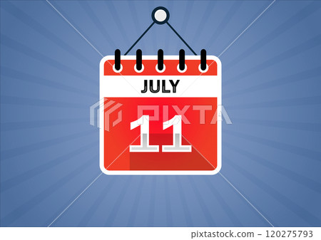 July 11, Calendar hanging sign July 11, Calendar hanging sign 120275793