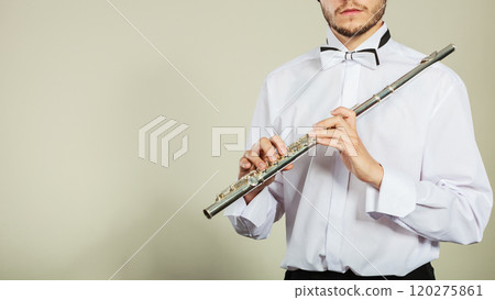 Flute music playing flutist musician performer 120275861
