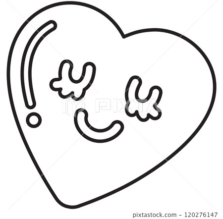 Happy heart outline for kid colouring book, art, painting, colouring page, Valentine card, cartoon character, comic, mascot, love sign, tattoo, sticker, decoration, cute patch, shirt print, brooch 120276147