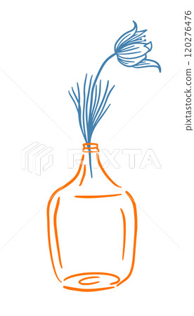 Flower in one line in a vase. hand drawing. Not AI, Vector illustration Flower in one line in a vase. hand drawing. Not AI, Vector illustration 120276476