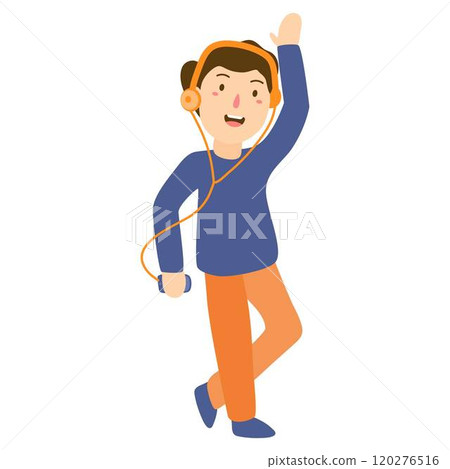 people listening music illustrated people listening music illustrated 120276516