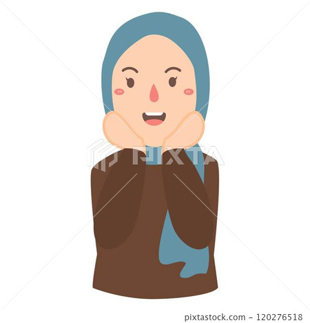 woman holding hand on cheek 120276518