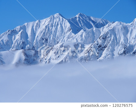 從八方尾根看到的冬天的鹿島矢梨岳 120276575