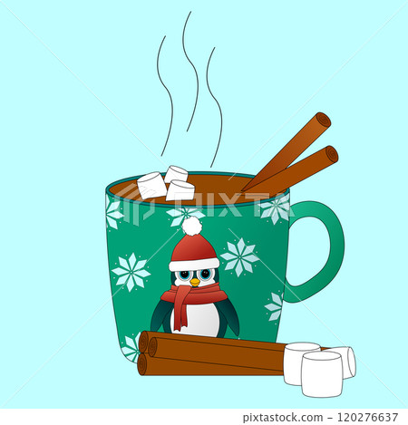 Christmas Hot Chocolate with Penguin Mug 120276637