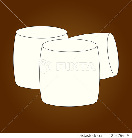 Marshmallows on Brown Background Marshmallows on Brown Background 120276639