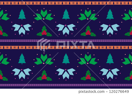 Festive Christmas Pattern with Winter Elements 120276649