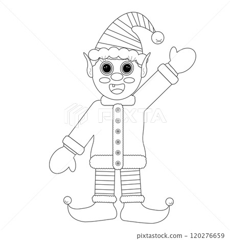 Santas Elf Christmas Coloring Page 120276659