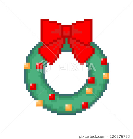 Christmas wreath pixel illustration Christmas wreath pixel illustration 120276753