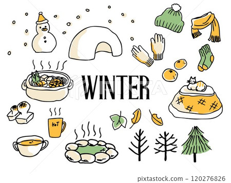 Simple winter icon set Simple winter icon set 120276826