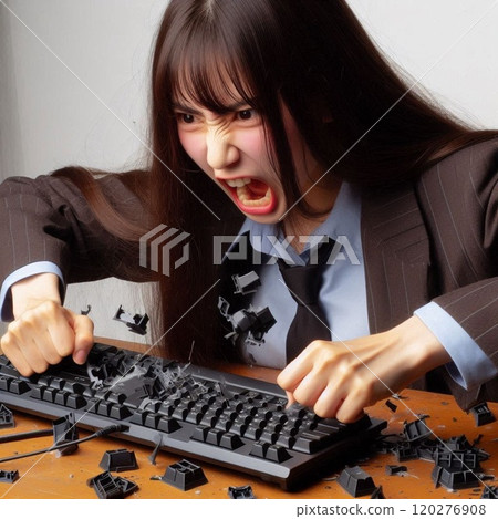女商人因壓力而損壞了電腦 3 120276908