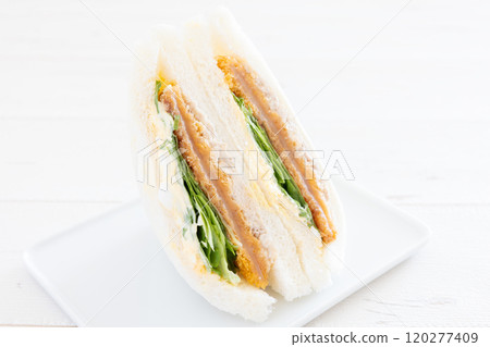 Delicious ham cutlet sandwich 120277409