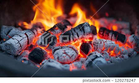 燃烧的木炭火焰背景图片 燃烧的木炭火焰背景图片 120278247