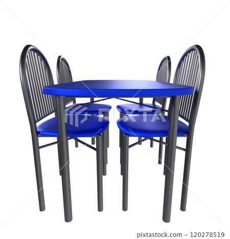 Modern blue dining table set with four chairs for indoor use 120278519