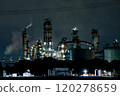 Factory night view in the factory area at night 120278659