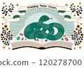 New Year's cards for the Year of the Snake. The snake symbolizes rebirth and change, and we wish you a wonderful year filled with financial and academic luck. 120278700