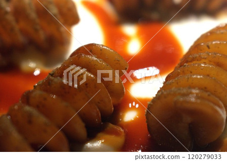 Fusilli, Italian pasta 120279033