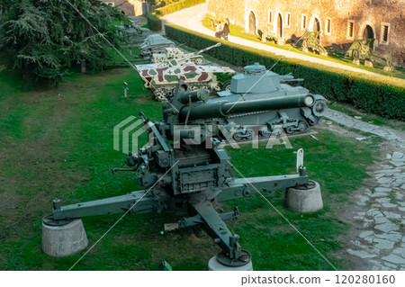 Open-air museum of military equipment. High quality photo 120280160